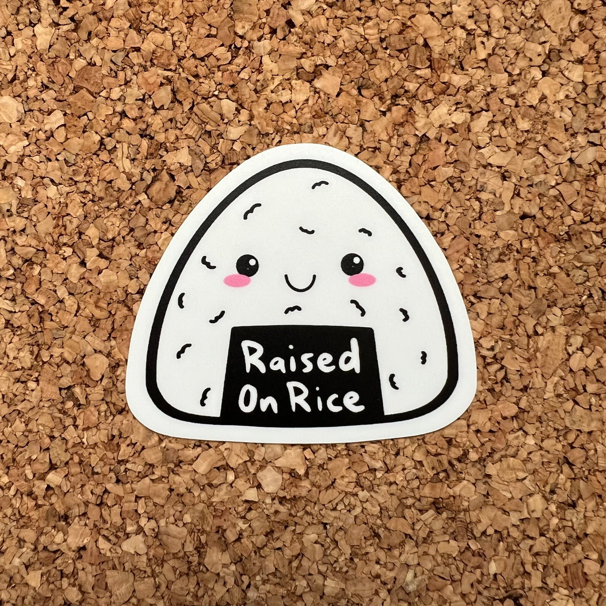 White Rice Sticker Raised On Rice Sticker Cute Rice Ball Sticker – 8 Bit Magnets Co