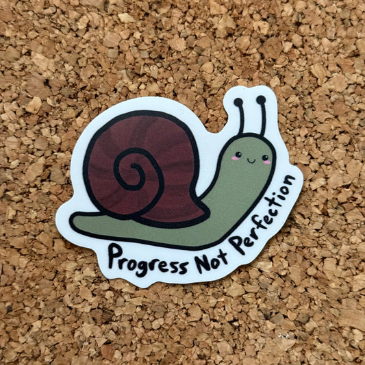 Progress Not Perfection Snail Sticker