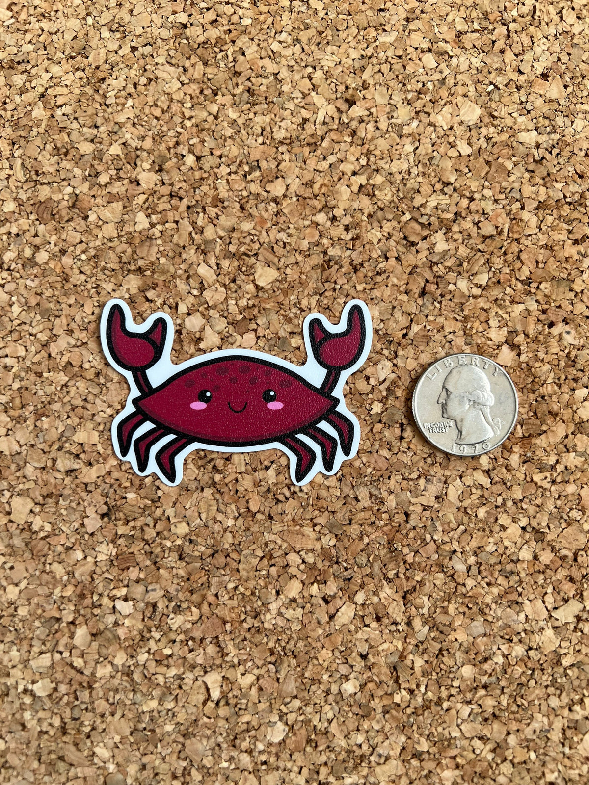 Kawaii Crab Crustacean Sticker – 8 Bit Magnets Co