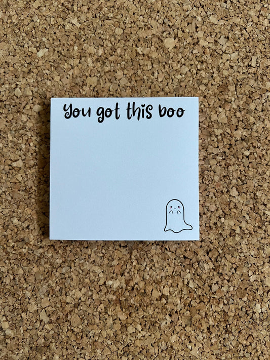 You Got This Boo Reminder Ghost Sticky Note Stationery